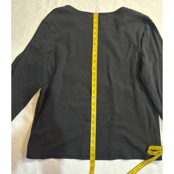 Chico's Zenergy Black Rhinestone Top 3/4 Sleeve Size 3 - Picture 4 of 9